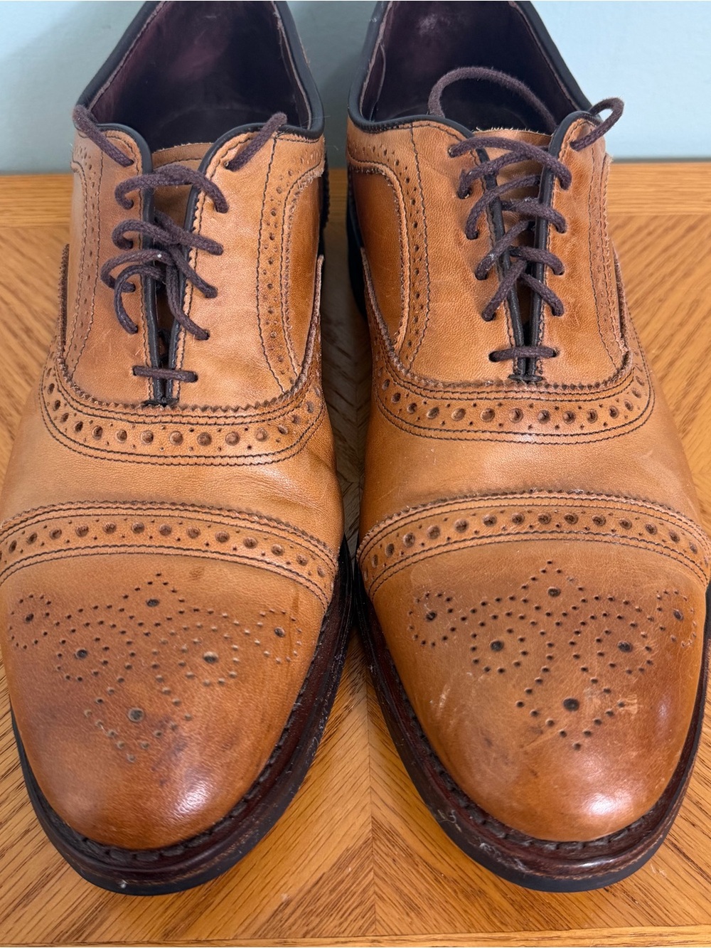 Allen Edmonds Strand Cap Toe Oxford Dress Shoe Dainite Sole Walnut Brown Leather - Picture 9 of 11